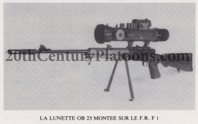 The OB 25 scope mounted to the FR F1 rifle